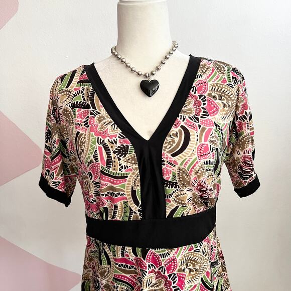 Vintage Floral Babydoll Top Y2K 2000s Fairycore Indie Sleaze Retro Large - Picture 2 of 6